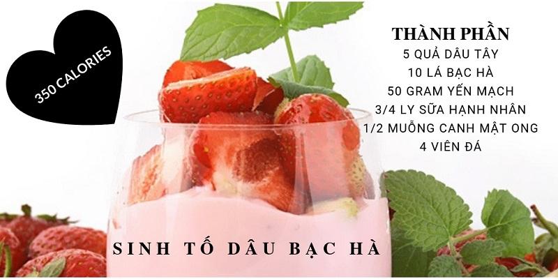 Sinh tố dâu tây bạc hà